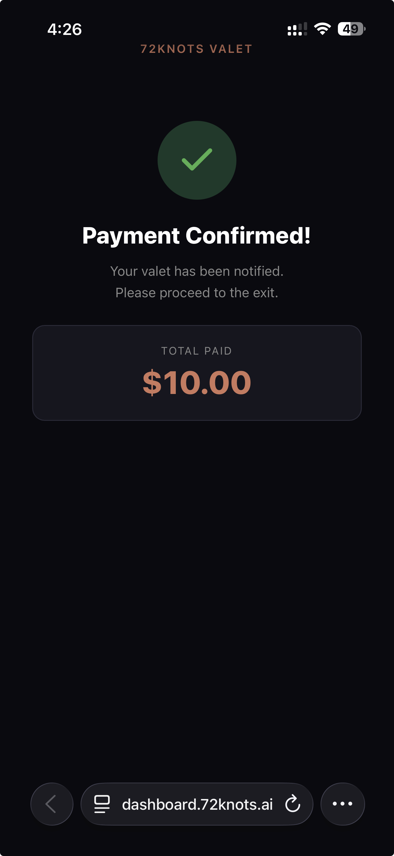 Ticketless Valet — operator arrival board